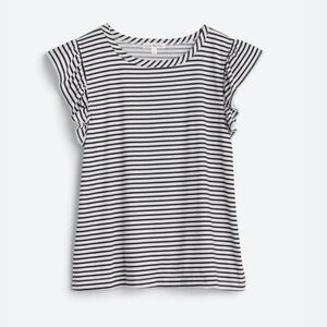 EUC Nine Britton Salma Flutter Sleeve Striped Black and White Women's Top